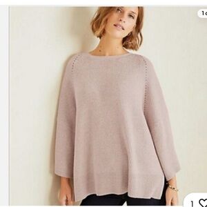 NWT Ann Taylor blush pointelle Pancho sweater m/l